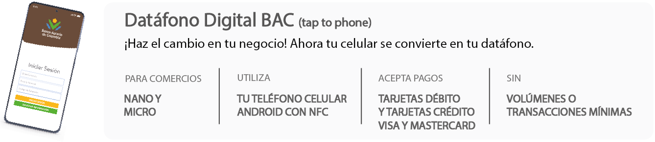Imagen con características y beneficios de tarjeta de contacto en datafonos
