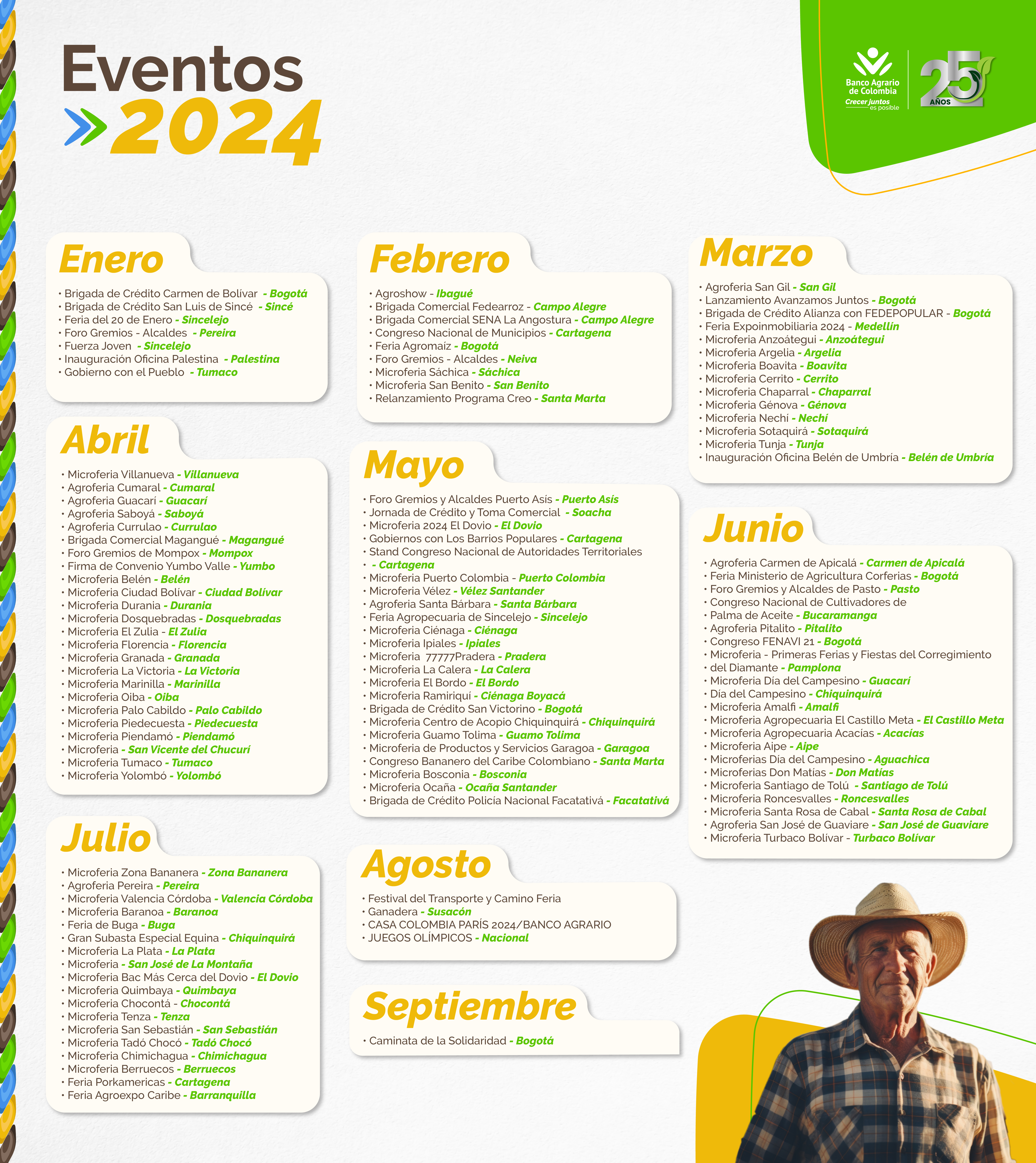 imagen con calendario de eventos 2024 a Septiembre