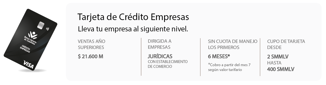 Ficha de producto tarjeta de crédito empresa