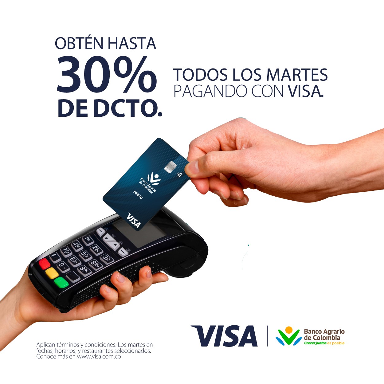 Persona pagando en un dátafono  