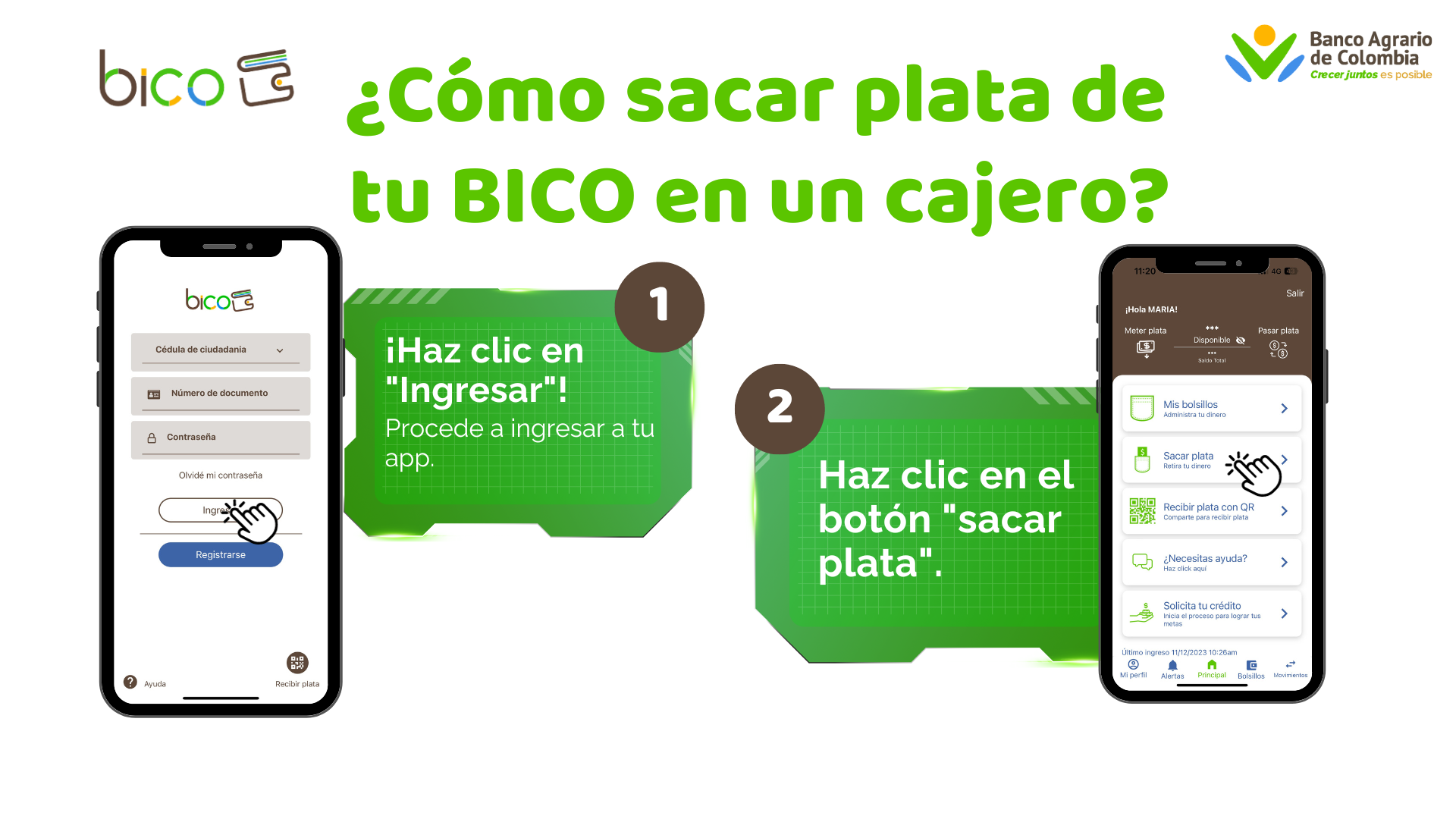 ¿Cómo retiro de BICO en un cajero? 