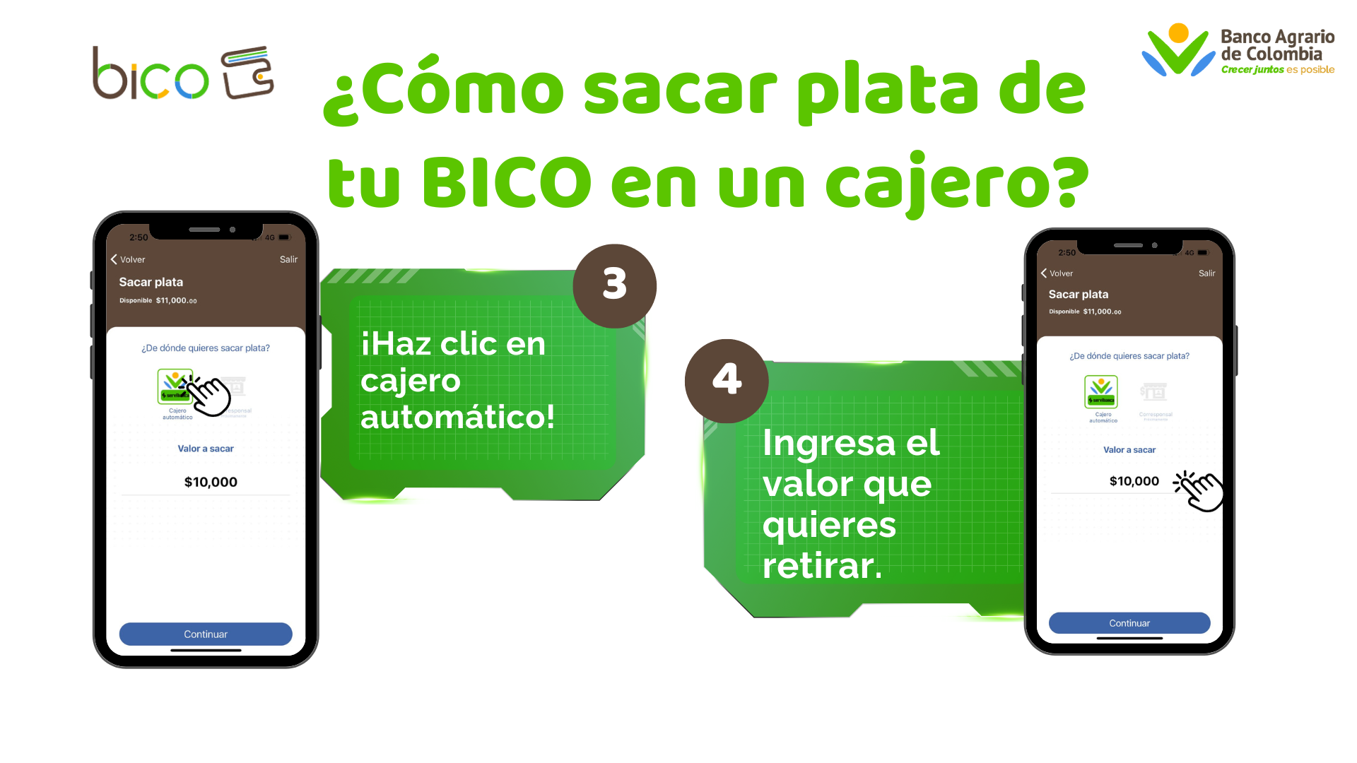 ¿Cómo retiro de BICO en un cajero? 