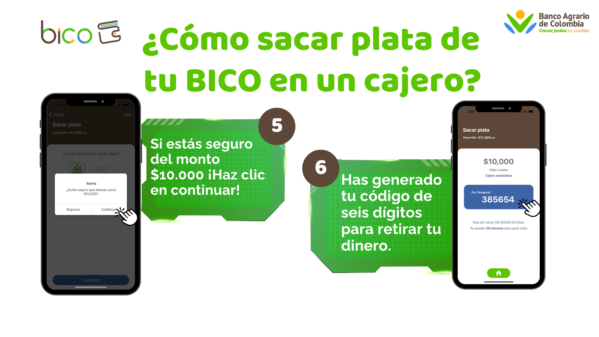 ¿Cómo retiro de BICO en un cajero? 