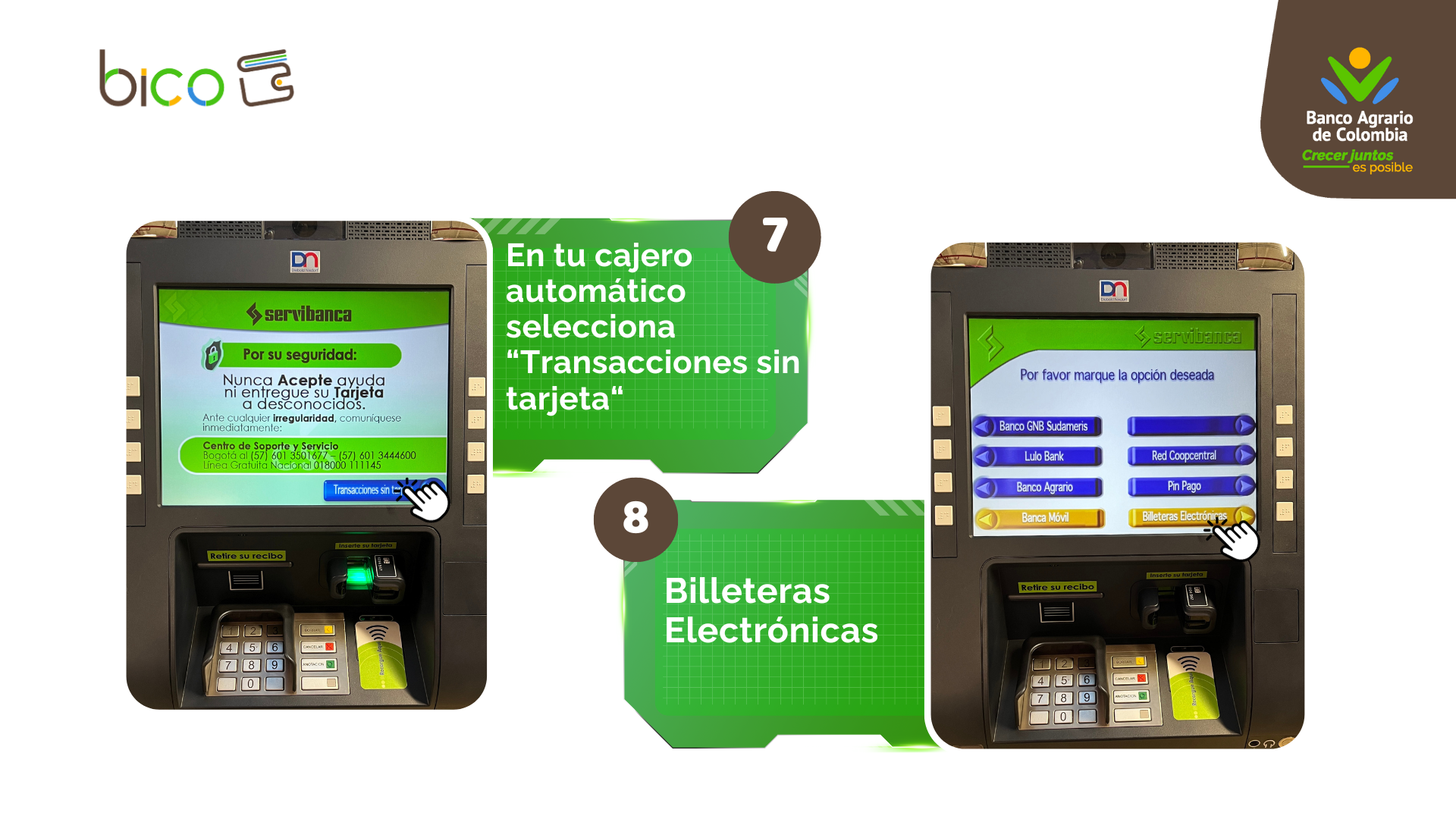 ¿Cómo retiro de BICO en un cajero? 