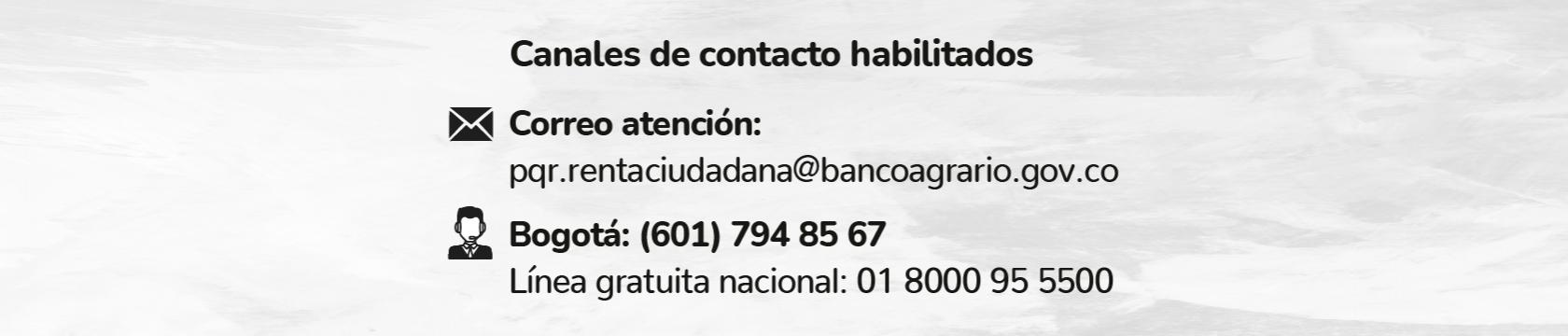 canales de contacto renta ciudadana BAC