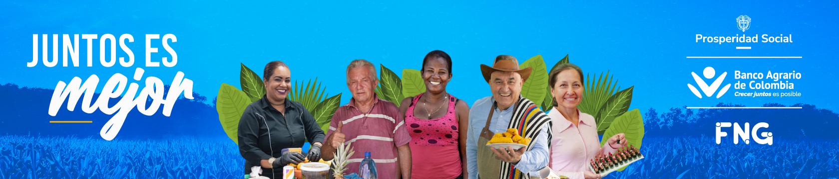 Grupo de personas diversas campesinos Prosperidad Social BAC 
