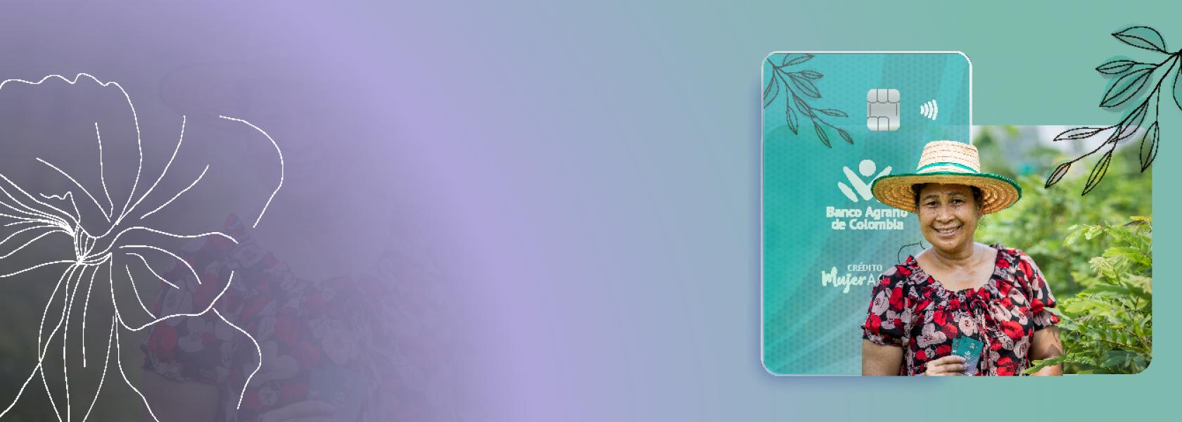 Mujer agro adquiriendo su propia tarjeta de crédito